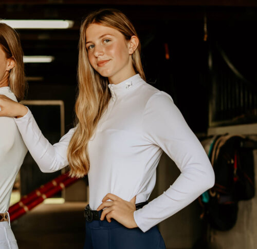 Blu Equestrian White Base Layer