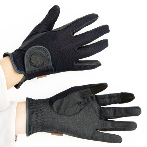 HAB Equestrian JP Serino Air Mesh Navy Gloves - Image 2