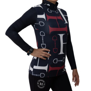 HAB Equestrian Elektra Base Layer Navy Pattern