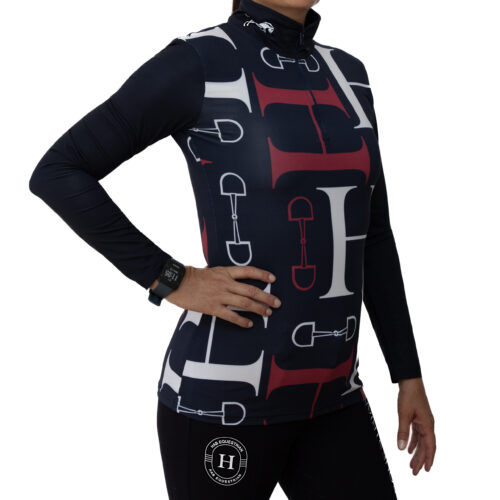 HAB Equestrian Elektra Base Layer Navy Pattern