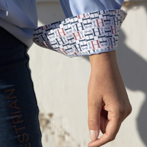 HAB Equestrian Bamboo Icon Shirt Blue - Image 3