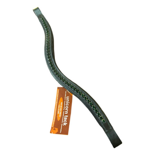 Unicorn Tack Diamante Browband Emerald Green Black