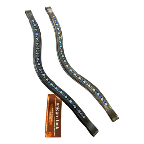Unicorn Tack Diamante Browband Mixed Blue Black - Image 2