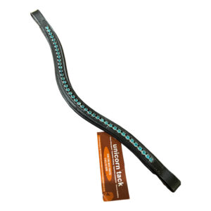 Unicorn Tack Diamante Browband Turquoise Blue Black
