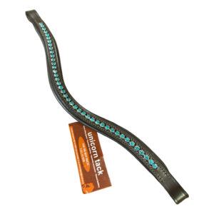 Unicorn Tack Diamante Browband Turquoise Blue Brown