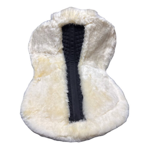 Unicorn Tack V Channel Merino Sheepskin High Wither Tri-Pad Black / Natural - Image 2