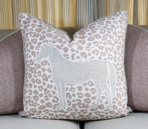 Ballina Stables Dusty Pink Leopard Print Scatter Cushion - Image 2