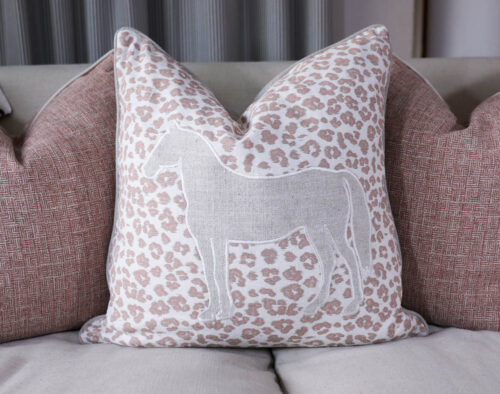 Ballina Stables Dusty Pink Leopard Print Scatter Cushion