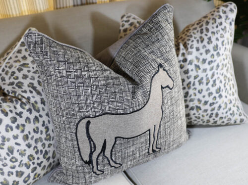 Ballina Stables Coffee Check Scatter Cushion - Image 2